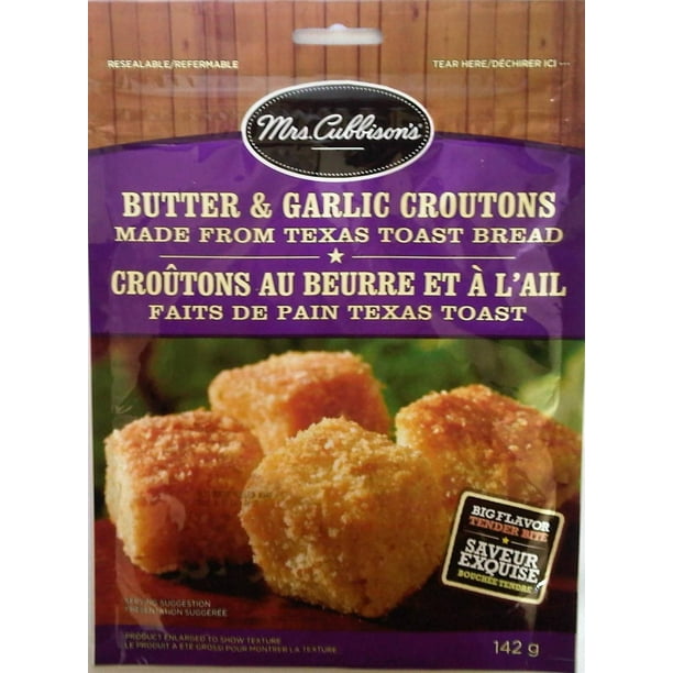 Mrs. Cubbison's - Croûtons au beurre et à l'ail Mrs. Cubbison's - Croûtons au beurre et à l'ail - Faits de pain Texas Toast 142 g