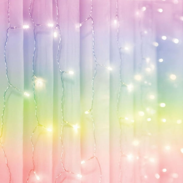 Lumières de Rideau Merkury Éclairage LED en Cascade Multicolore Rideau  Lumineux Arc-en-Ciel 