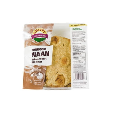 Naan tandoori blé entier cuit sur pierre au style traditionnel de Crispy