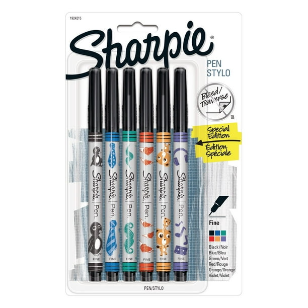 Sharpie Pen, Fine Point, 6-Pack, Assorted Colors 