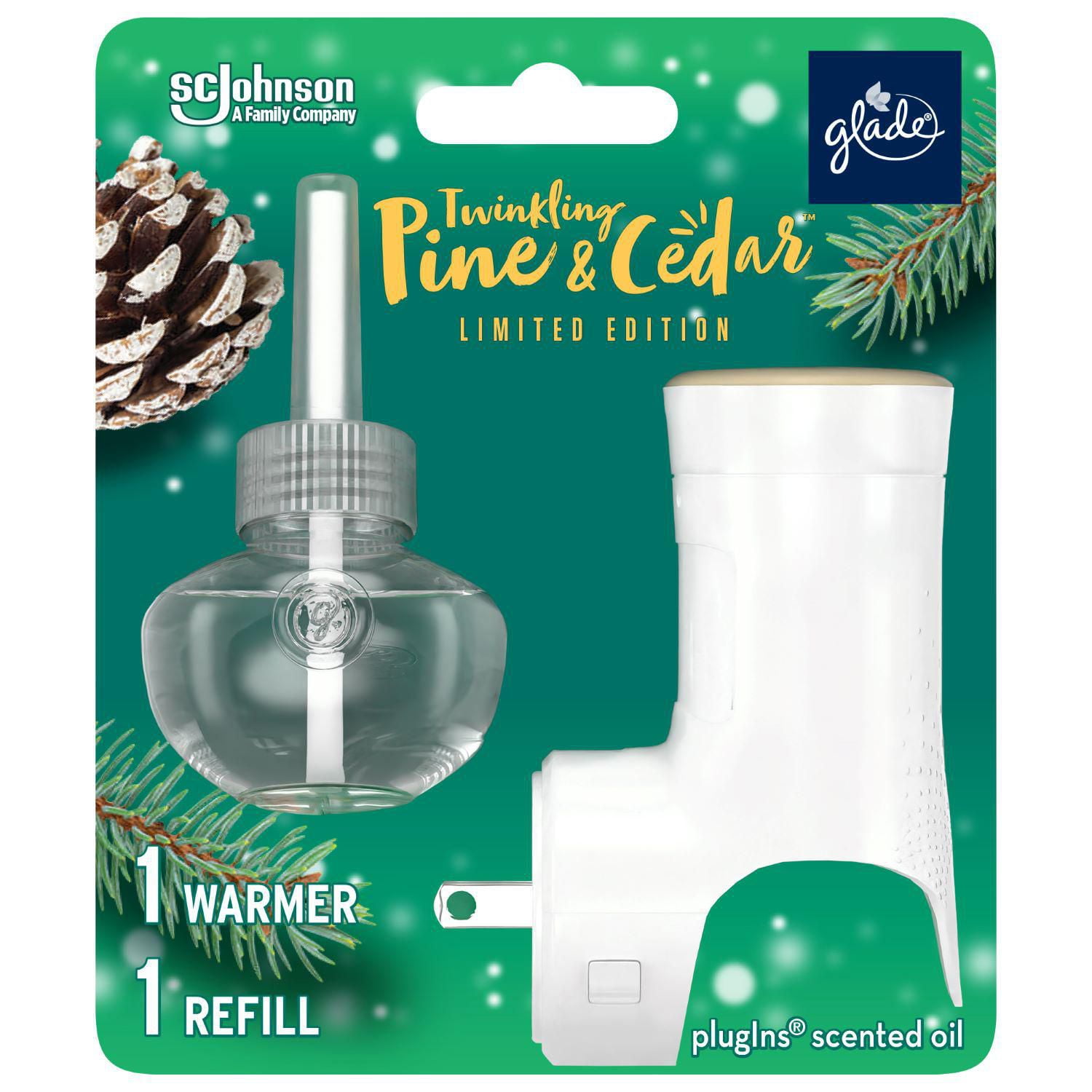 Glade PlugIns Scented Oil Air Freshener Kit, Pine Wonderland, 1 Refill