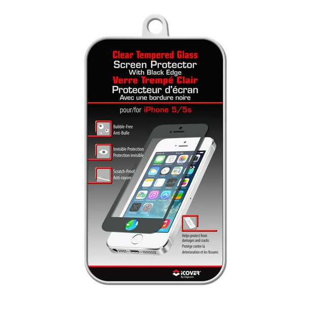 Black Edge Tempered Glass Screen Protector - Iphone 5/5S
