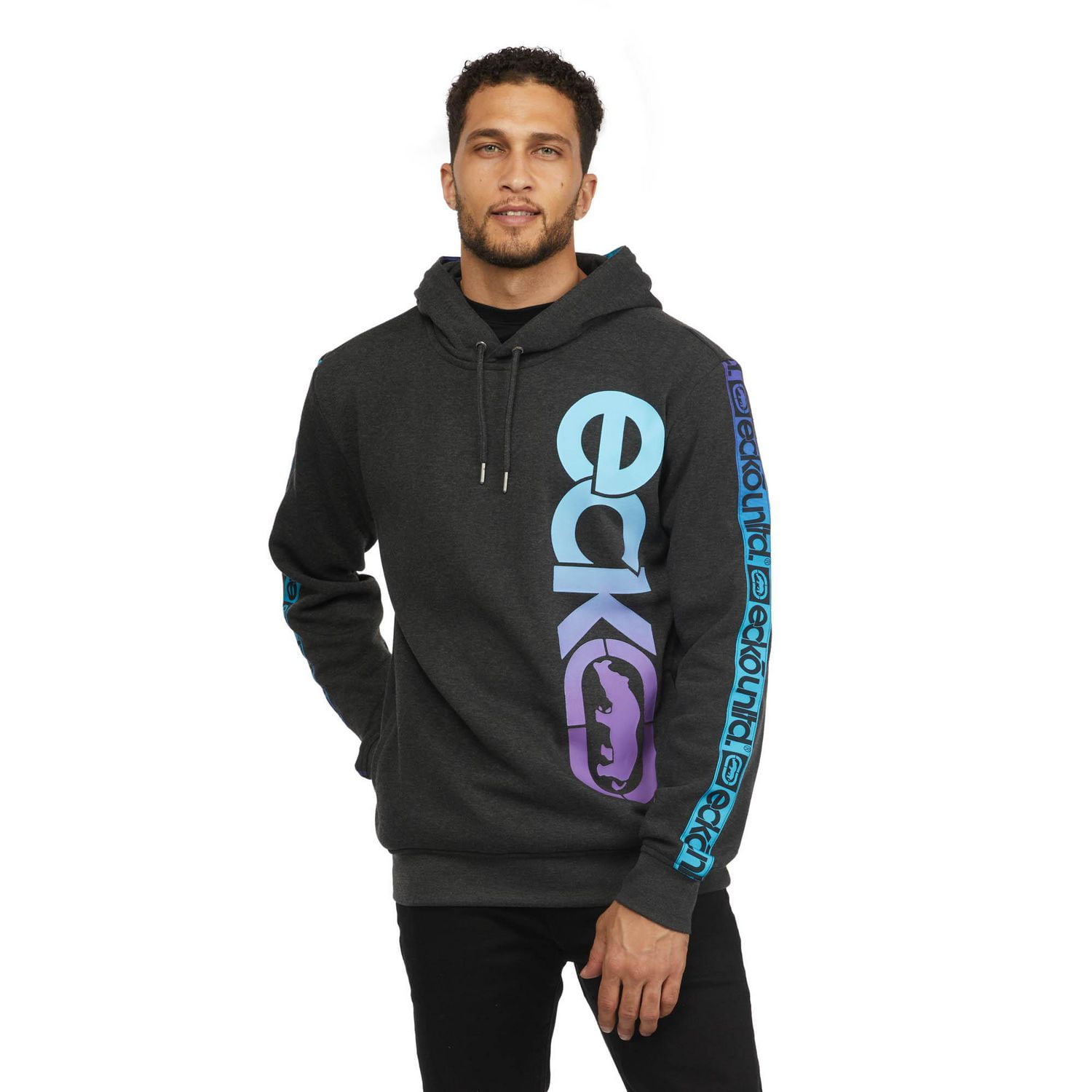 Ecko Men s Gradient Tape Stripe Rhino Pullover Hoodie