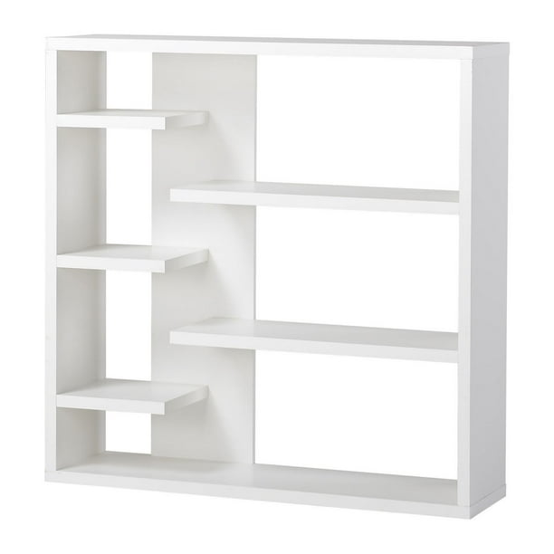 Bibliothèque en blanc récupéré avec six étagères de rangement