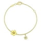 Bracelet floral pour enfant Cutie Pie Jewels en argent sterling plaqué de rhodium jaune avec accents de topazes blanches, 6 po – image 1 sur 5