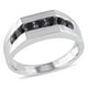 Asteria 1-3/8 Carat T.G.W. Black Sapphire Sterling Silver Men's Ring - image 1 of 4