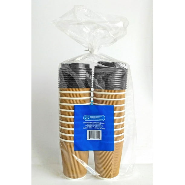 Great Value Coffee Cups with Lids, 355 mL/12 oz 