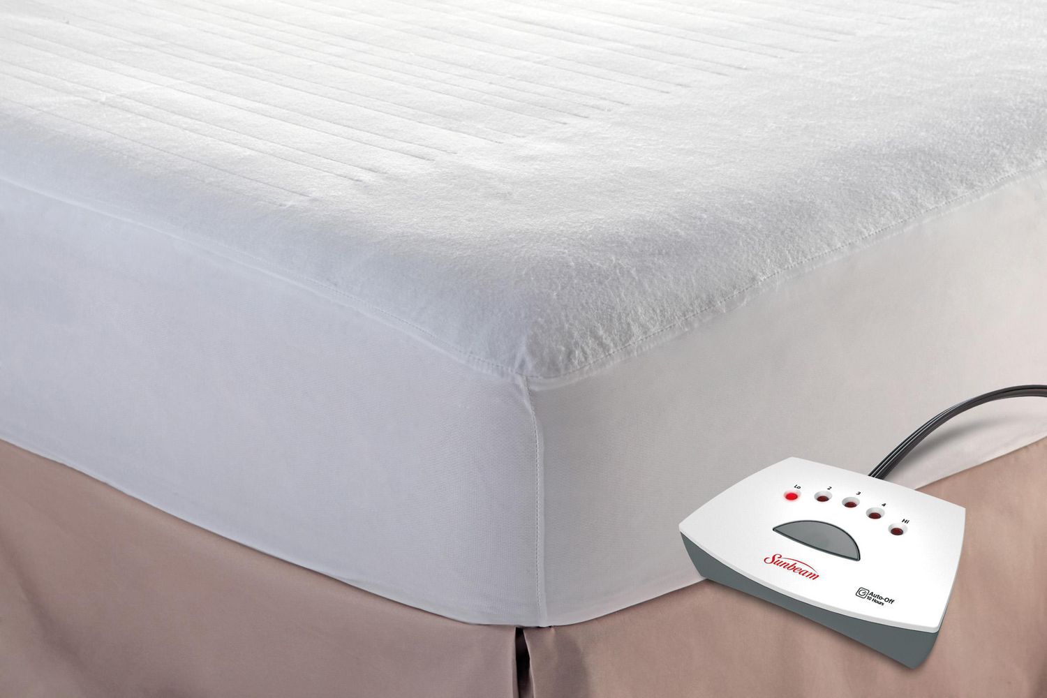 sunbeam therapedic heated and quilted mattress pad