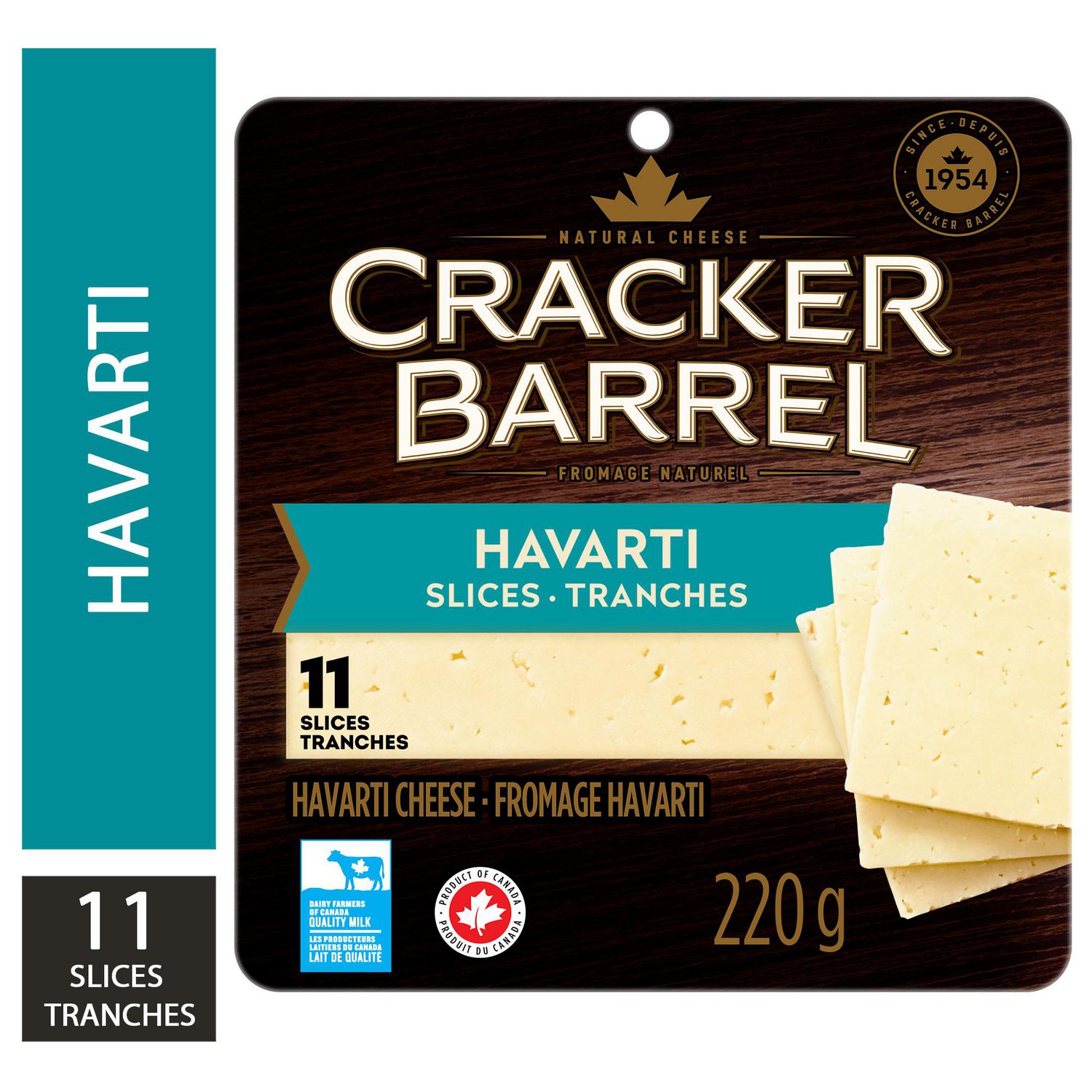Cracker Barrel Havarti Cheese Slices, 220g