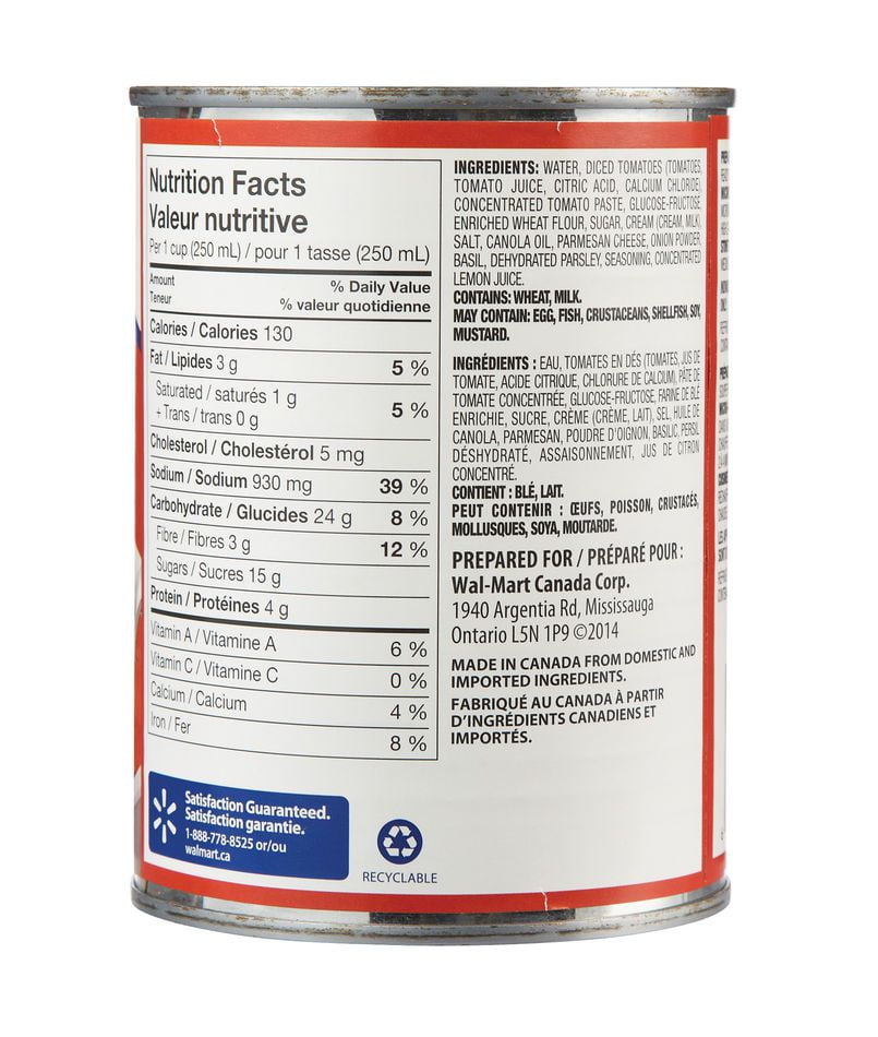 Great Value Tomato And Herbs Soup Walmart Canada