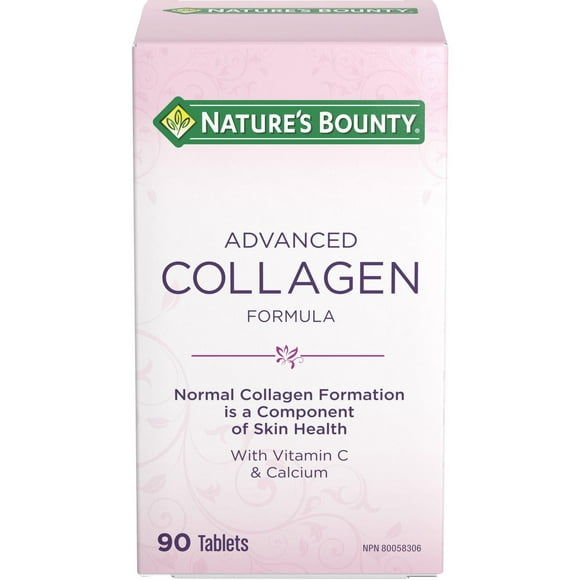 NATURE'S BOUNTY Advanced Collagen Formula, Helps Normal Collagen Formation, Helps Repair Connective Tissue, Supports Immune Function & Red Blood Cell Formation, Tablets 90.0 pack, 90 Tablets