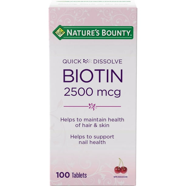 Nature's Bounty Biotine 2500mcg 100 Comprimés