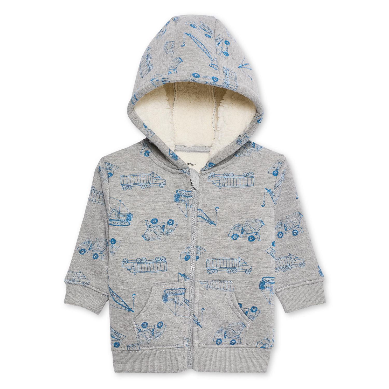 George Baby Boys' Lined Full Zip Hoodie