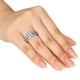 Ensemble nuptial Miadora avec 1 carat de diamant de coupe princesse, ronde et baguette en or blanc 10k – image 4 sur 4