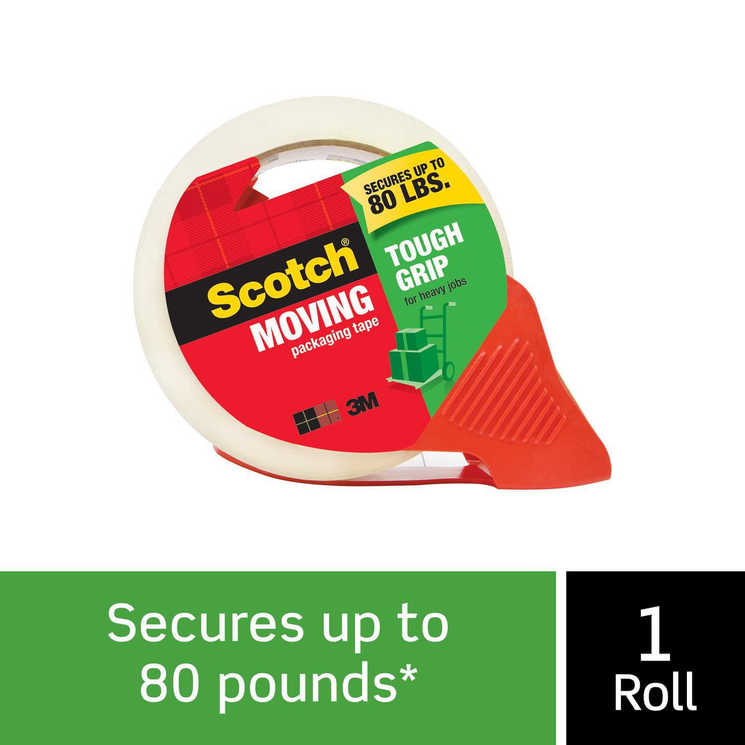 Scotch® Tough Grip Moving Packaging Tape 3500RDESF, 1.88 in x 54.6 yd