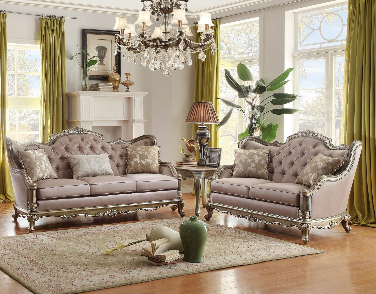 Topline Home Furnishings Old World Gold 2pc Sofa SetIncludes sofa and
