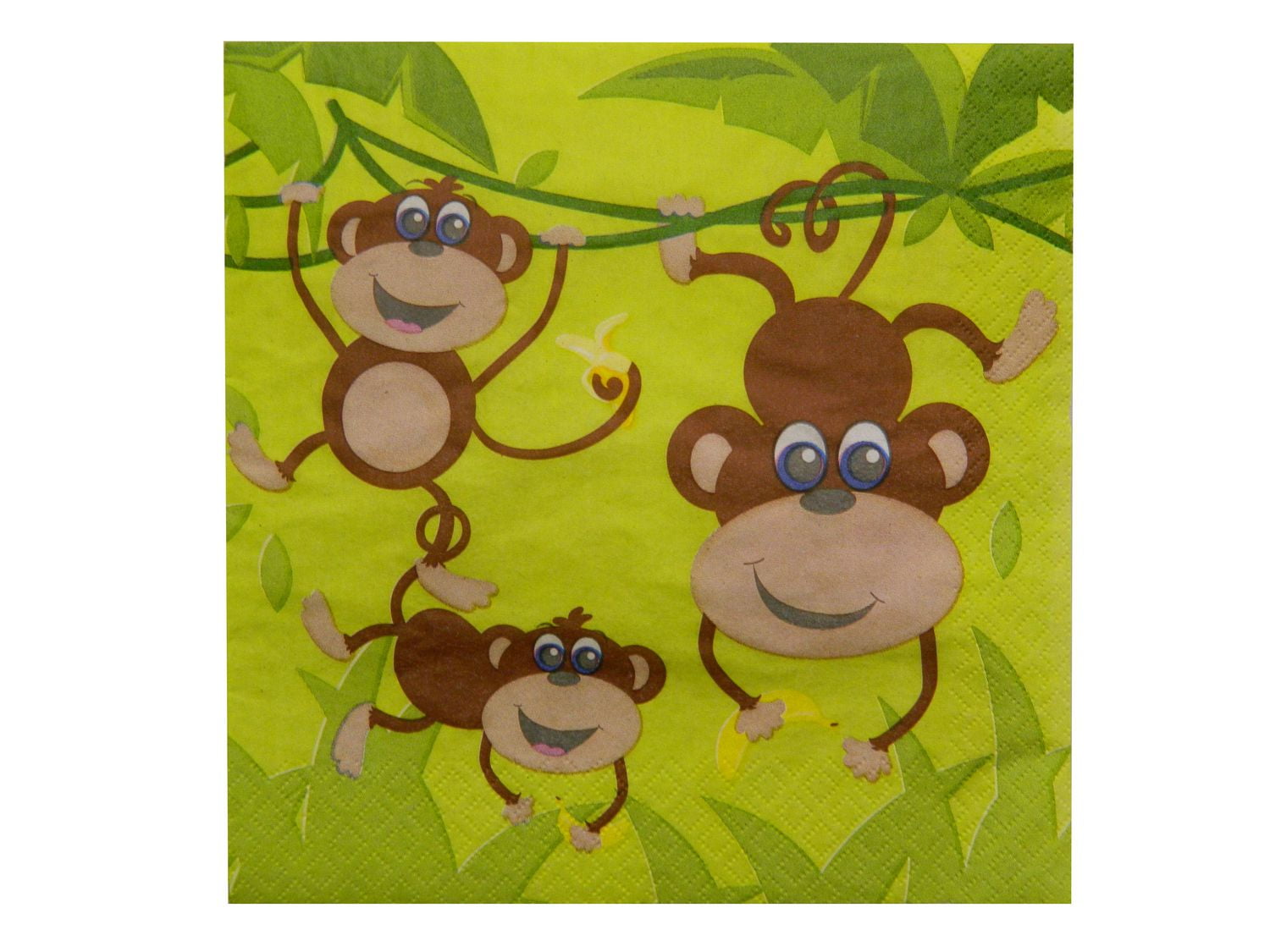 16count MONKEYS 2ply 12.875" x 12.75" Lunch Napkins Walmart Canada