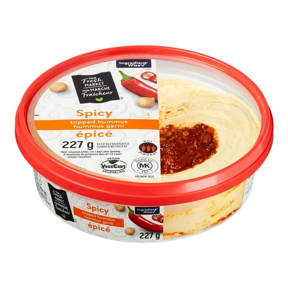 Hummus épicé garni Mon marché fraîcheur
