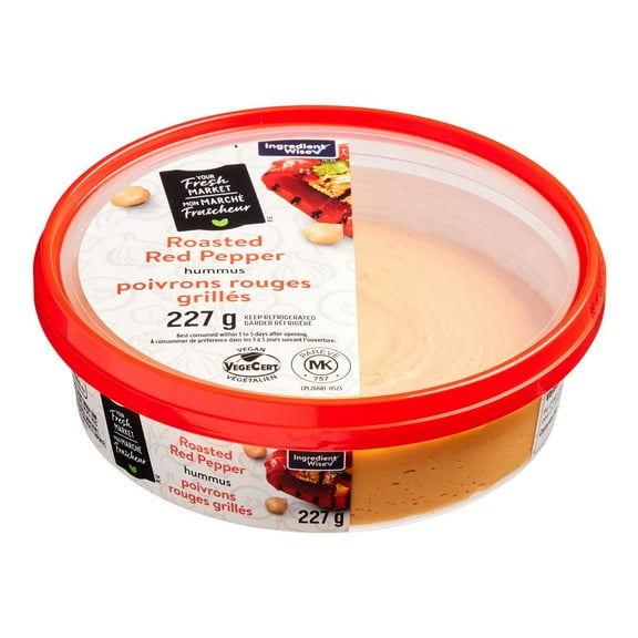 Hummus aux poivrons rouges grillés Mon marché fraîcheur