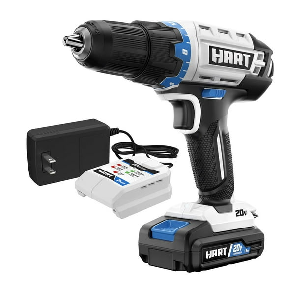 HART 20-Volt Cordless 1/2-inch Drill/Driver Kit (1) 1.5Ah Lithium-Ion Battery, HART 20V Battery