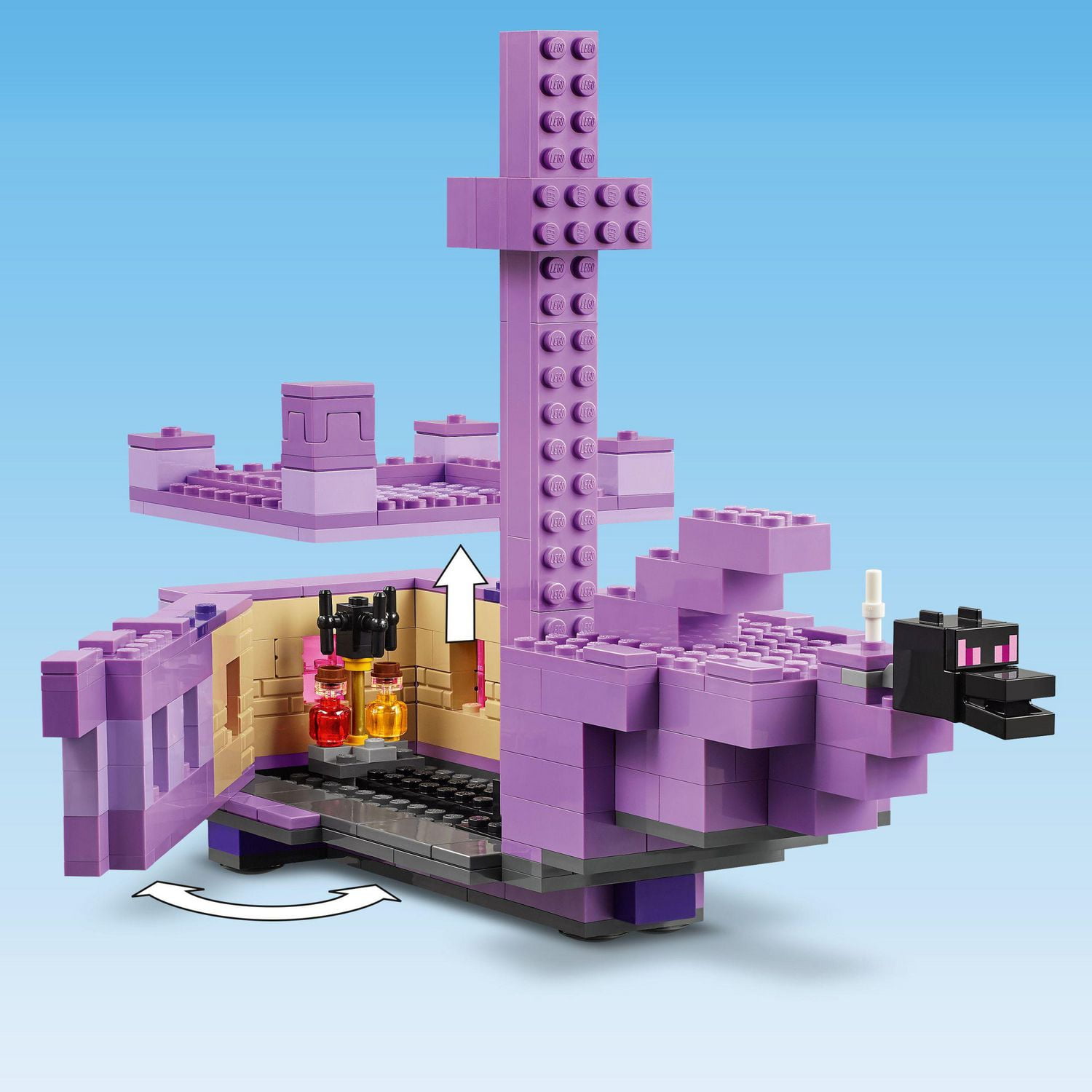 LEGO Minecraft The Ender Dragon and End Ship Building Set Video Game Toy with 2 Minecraft Minifigures Dragon Toy Action Playset for Kids Birthday