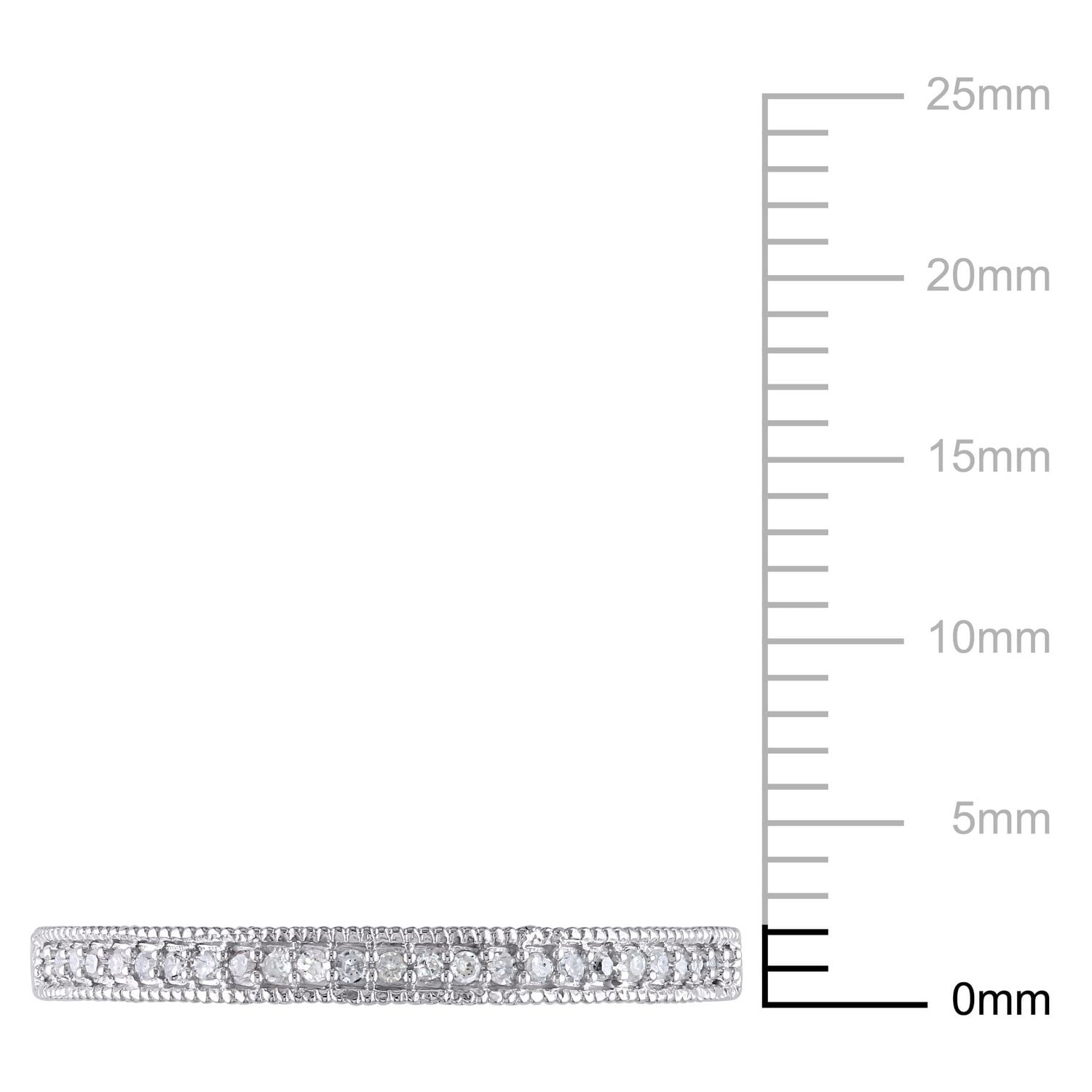 Miabella 0.10 Carat T.W. Diamond 10 K White Gold Wedding Band