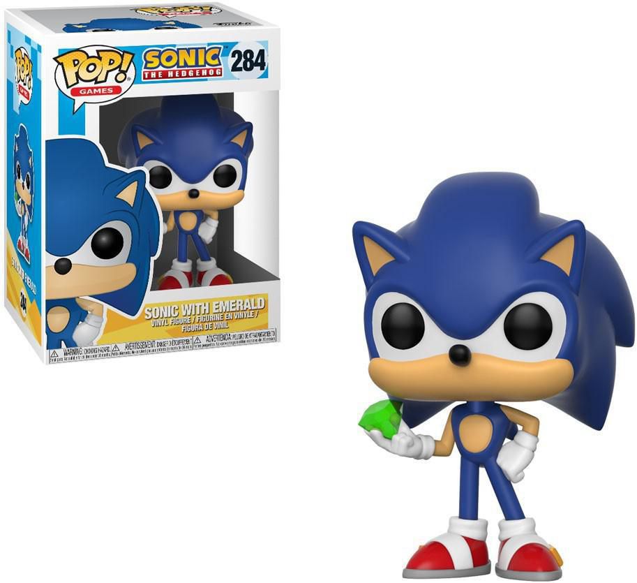 Sonic with Emerald Vinyl Figure Games: Sonic The Hedgehog Funko Pop Bundled with Pop BOX PROTECTOR CASE
