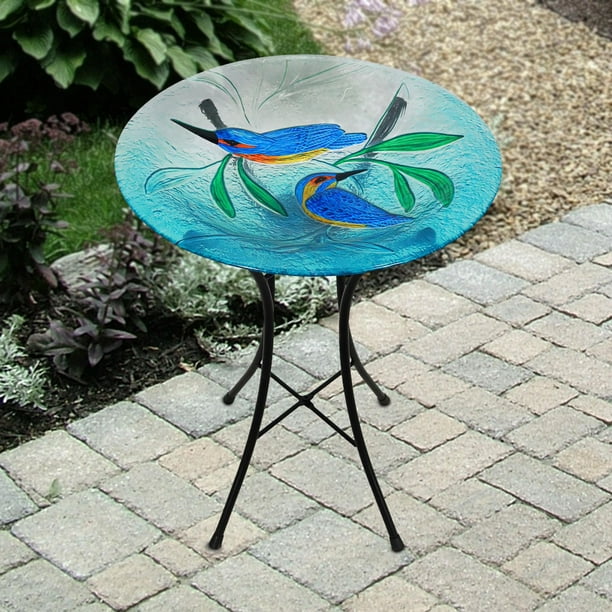 Angelo Décor Bain d'oiseau en verre harmonie des colibris de 46,5
