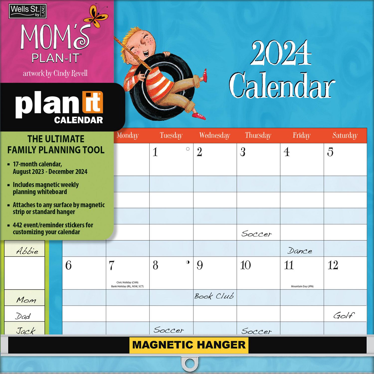 The Very Busy Family Organizer - 2024 Wall Calendar (with Stickers) by  Browntrout, 9781975465377