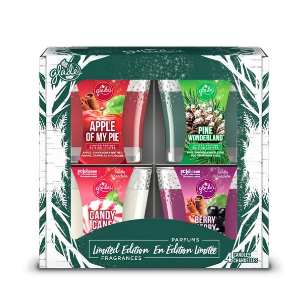 Glade Scented Candle Air Freshener, Holiday Variety Pack, 4 Pack
