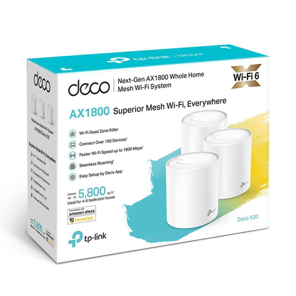 TP Link Deco X20 AX1800 Whole Home Mesh Wi-Fi 6 System