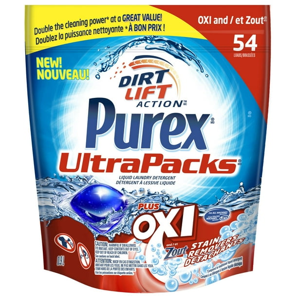 Purex UltraPacks détergent à lessive liquide plus oxi et zout 54 brassées