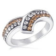 thumbnail image 1 of Quintessential Sterling Silver Women's ring with brown/ grey crystals, 1 of 2