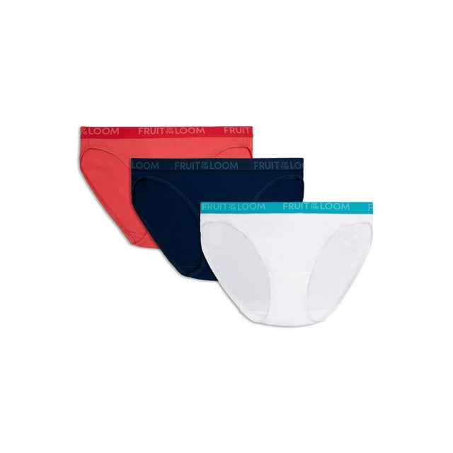 Ladies' ENERGIZE Cotton Stretch Bikini, Assorted 3 Pack