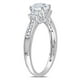 Bague de fiançailles Miabella avec 1.33 carat de saphir blanc synthétique et diamant en or blanc 10k – image 2 sur 4