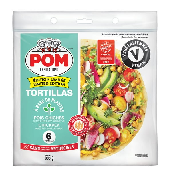 Pom® Plant Based Chickpea Large Tortillas - Walmart.ca