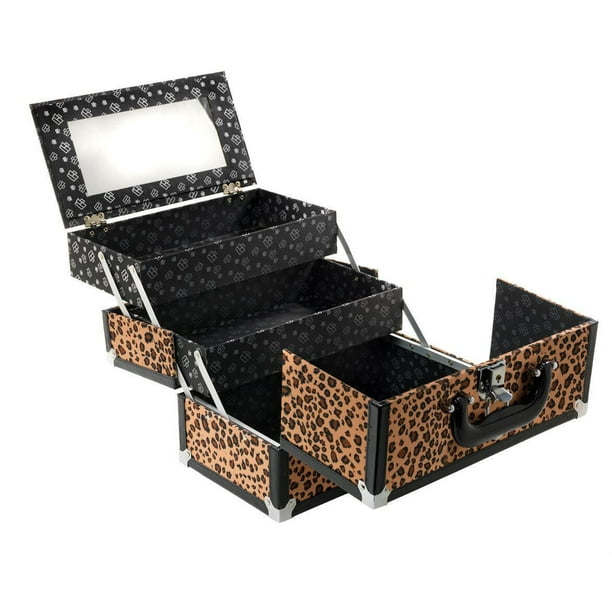 Caboodles 11.25 Inches Leopard Print Cosmetic Train Case with