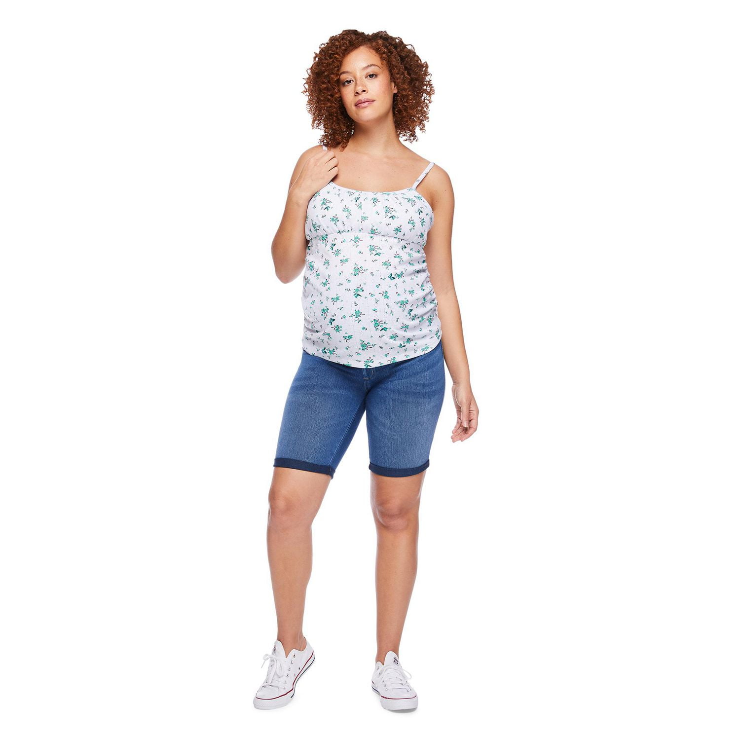 Débardeur avec couture empire et côtés ruchés Paisley Sky Maternité