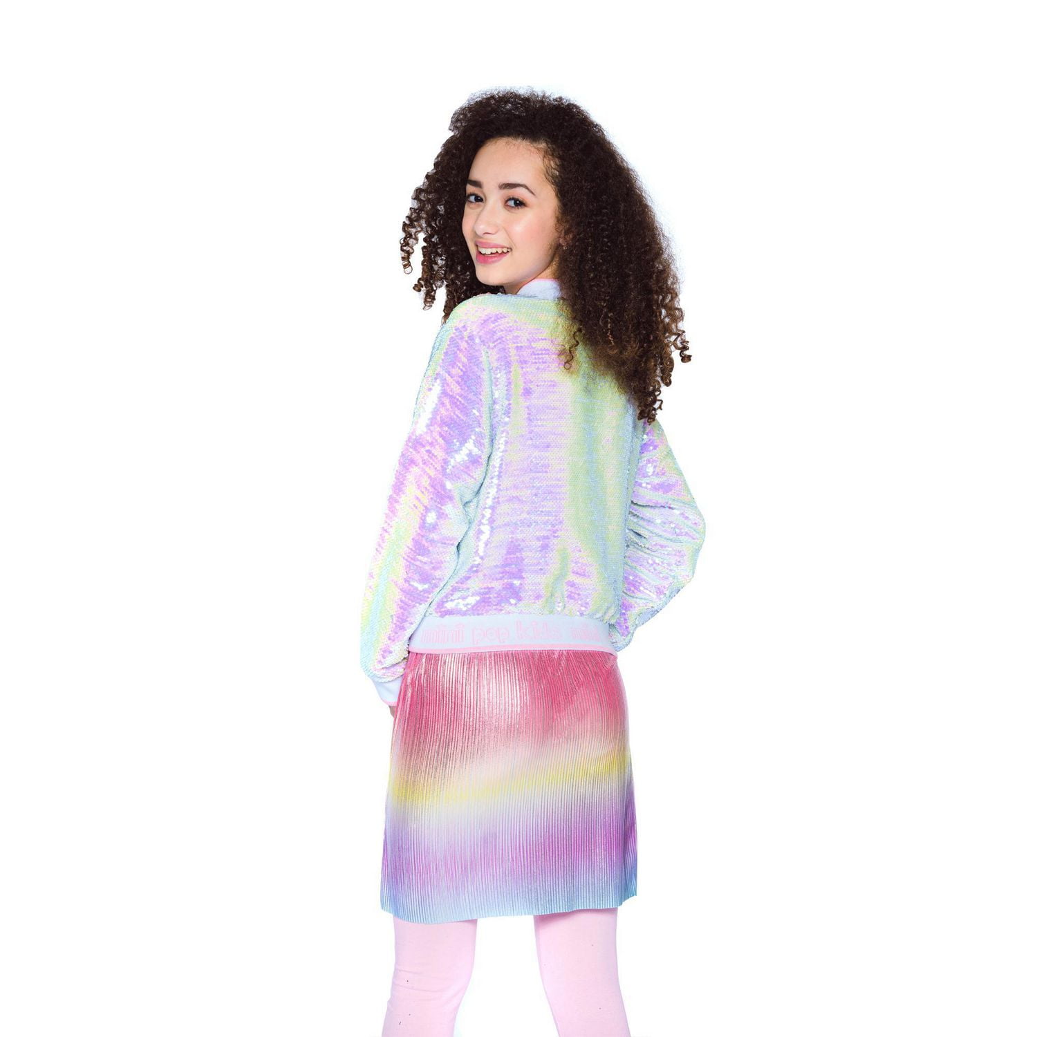Girls Mini Pop Kids Flip Sequins Bomber Jacket