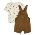 thumbnail image 1 of Ensemble 2 pièces avec salopette courte en denim George pour bébés garçons, 1 of 2