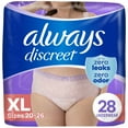 thumbnail image 1 of Always Discreet Adult Incontinence Underwear for Women and Postpartum Underwear, XL, Up to 100% Bladder Leak Protection, 1 of 9