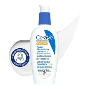 CeraVe AM Lotion hydratante faciale SPF 30, Hydratant visage quotidien avec Céramides et écran solaire, 59mL