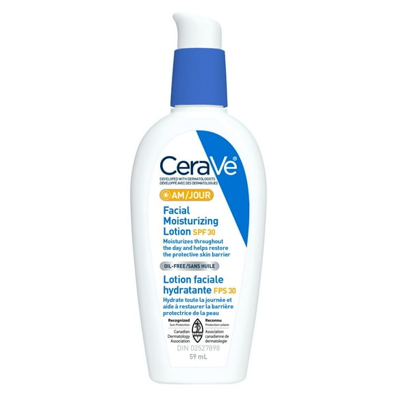 CeraVe Daily Facial Moisturizing Lotion with SPF 30, Hyaluronic Acid, and Niacinamide | Fragrance Free Face Moisturizer for Normal to Oily Skin, Women & Men | Oil free, Travel Size, 89 mL, Lotion with UVAUVB Protection