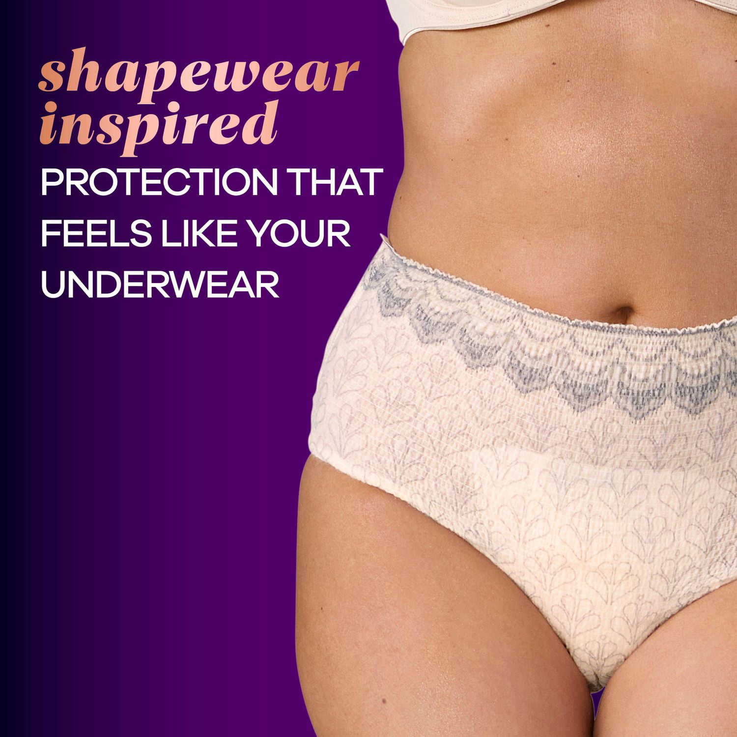 Always Discreet Boutique Incontinence and Postpartum Underwear for Women, Maximum Protection, L, Rosy