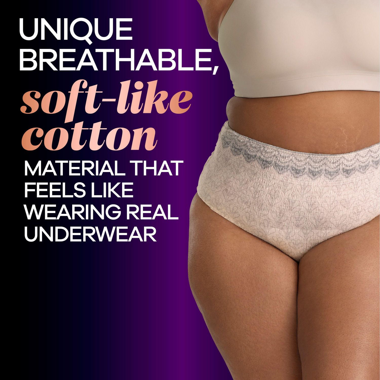 Always Discreet Boutique Incontinence and Postpartum Underwear for Women, Maximum Protection, L, Rosy