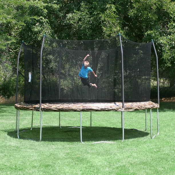 Trampoline ronde en camouflage de 3,7 m (15 pi) de Skywalker Trampoline avec  enceinte 