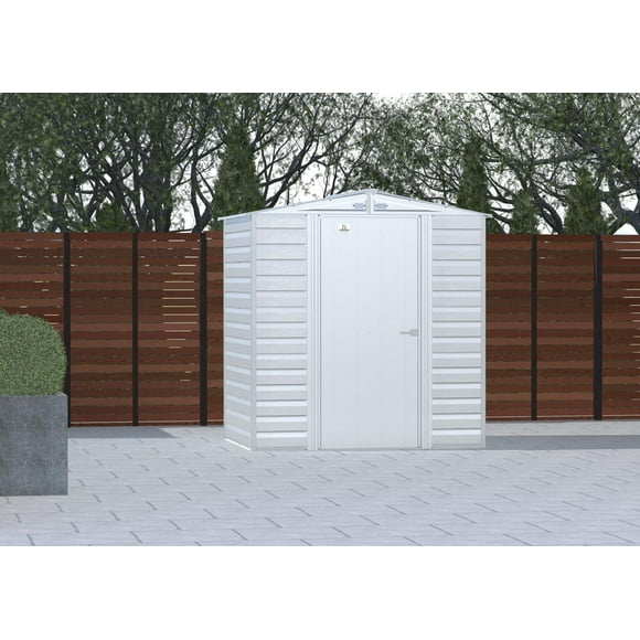 Arrow Select Steel Storage Shed Steel Storage Shed, 6x5, Flute Grey