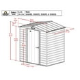 thumbnail image 3 of Arrow Select Steel Storage Shed, 6x5, Gris pâle, 3 of 8