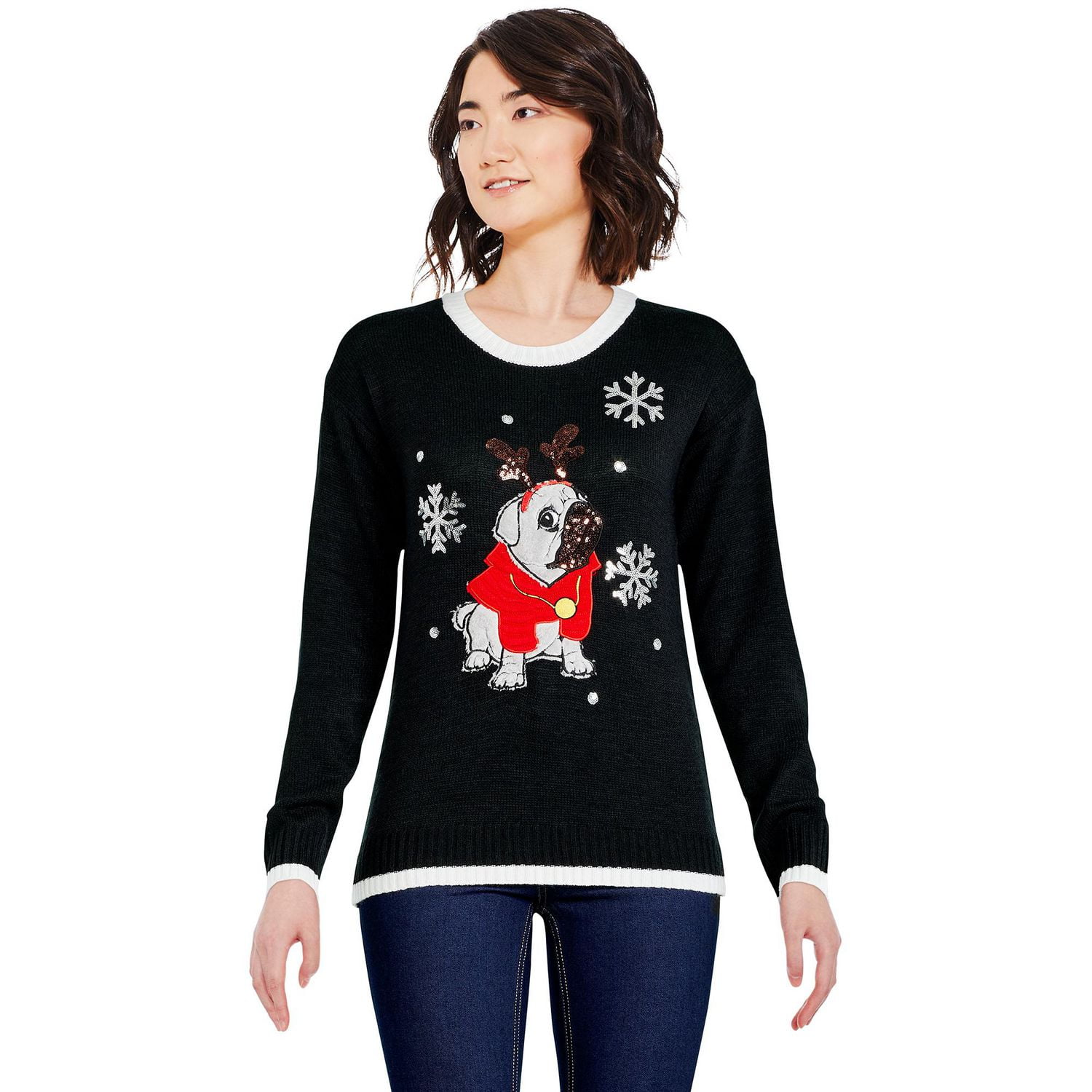 George Women's Ugly Christmas Crew Neckline Sweater