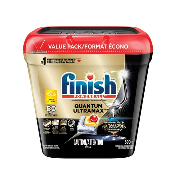 Finish® Quantum UltraMAX® Lessive Automatique pour Lave-Vaisselle, Citron